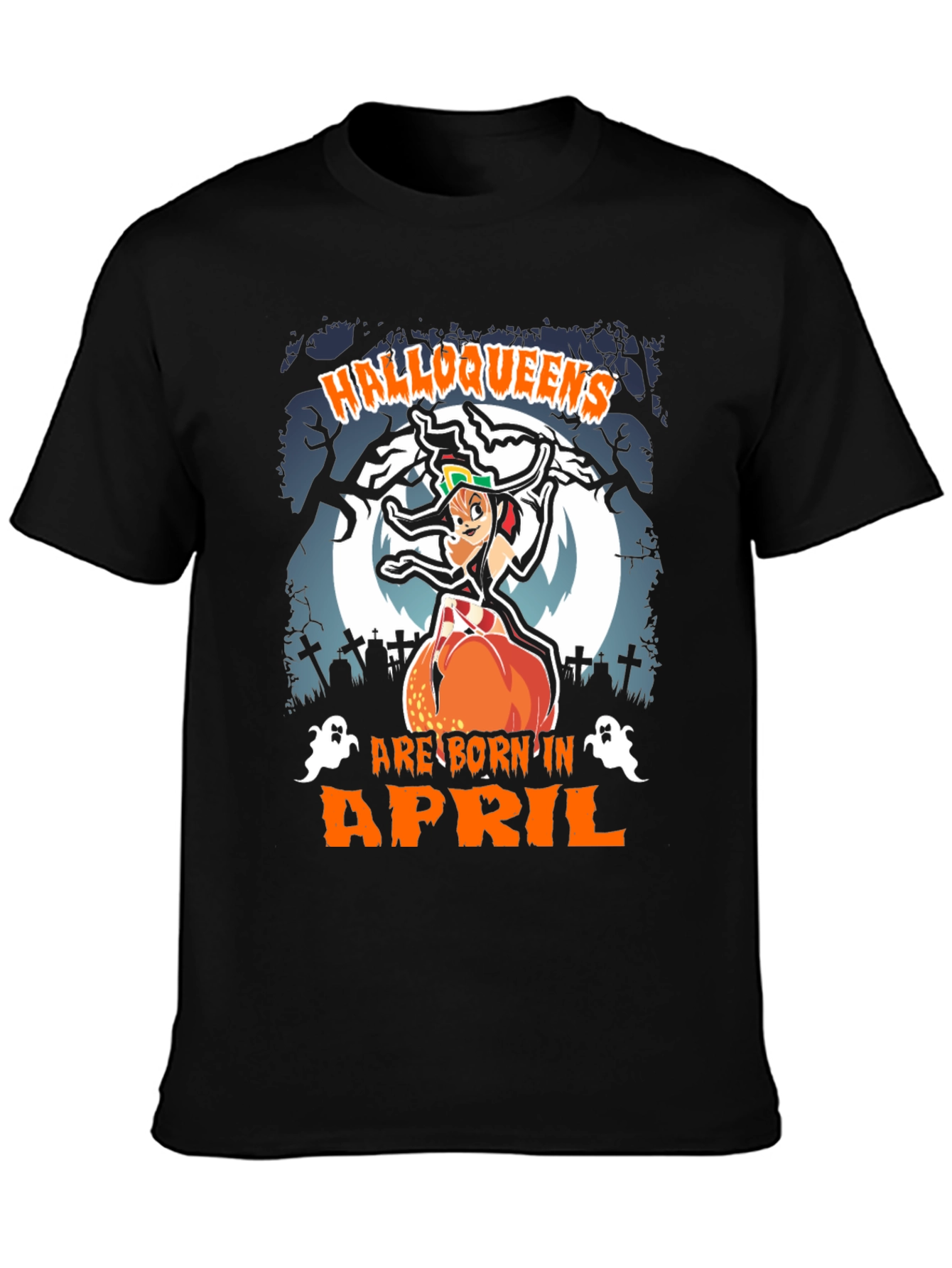 Halloqueens Born in April T-Shirt