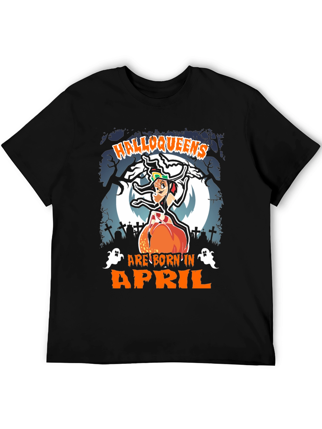 Halloqueens Born in April T-Shirt