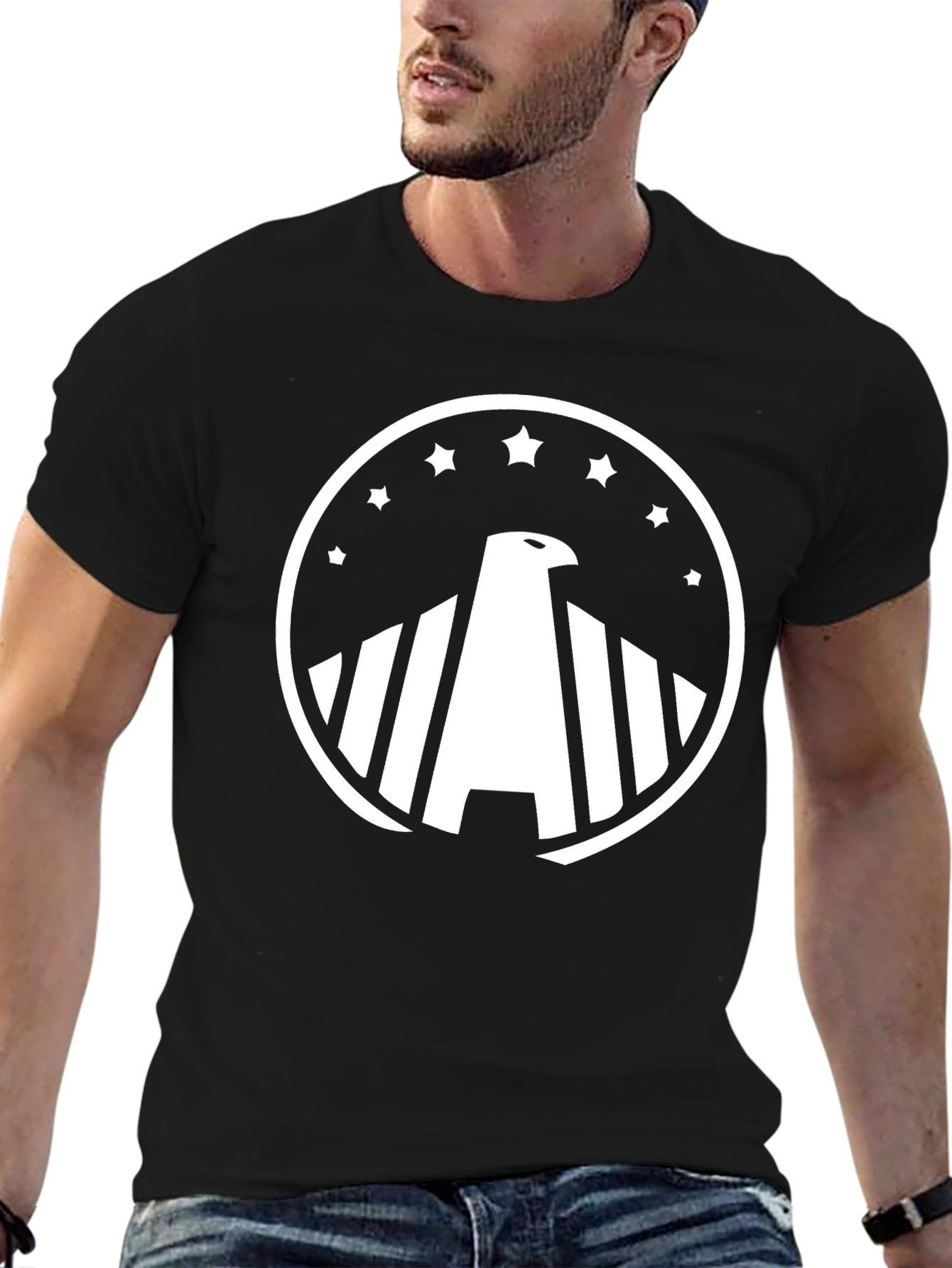 Black Eagle Star Graphic T-Shirt