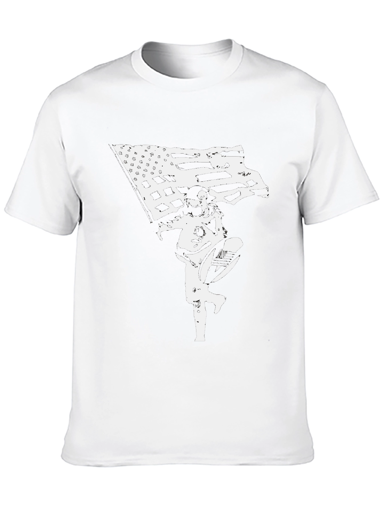 American Flag Astronaut Black T-Shirt