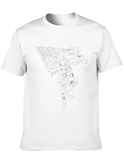 American Flag Astronaut Black T-Shirt