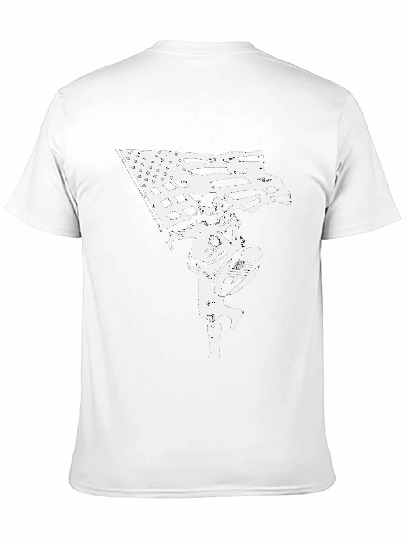 American Flag Astronaut Black T-Shirt
