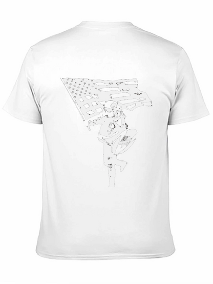 American Flag Astronaut Black T-Shirt