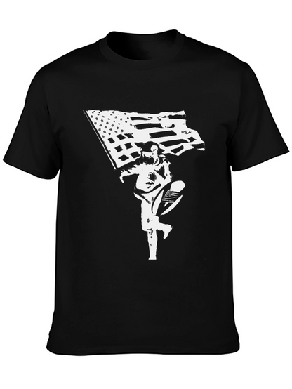American Flag Astronaut Black T-Shirt
