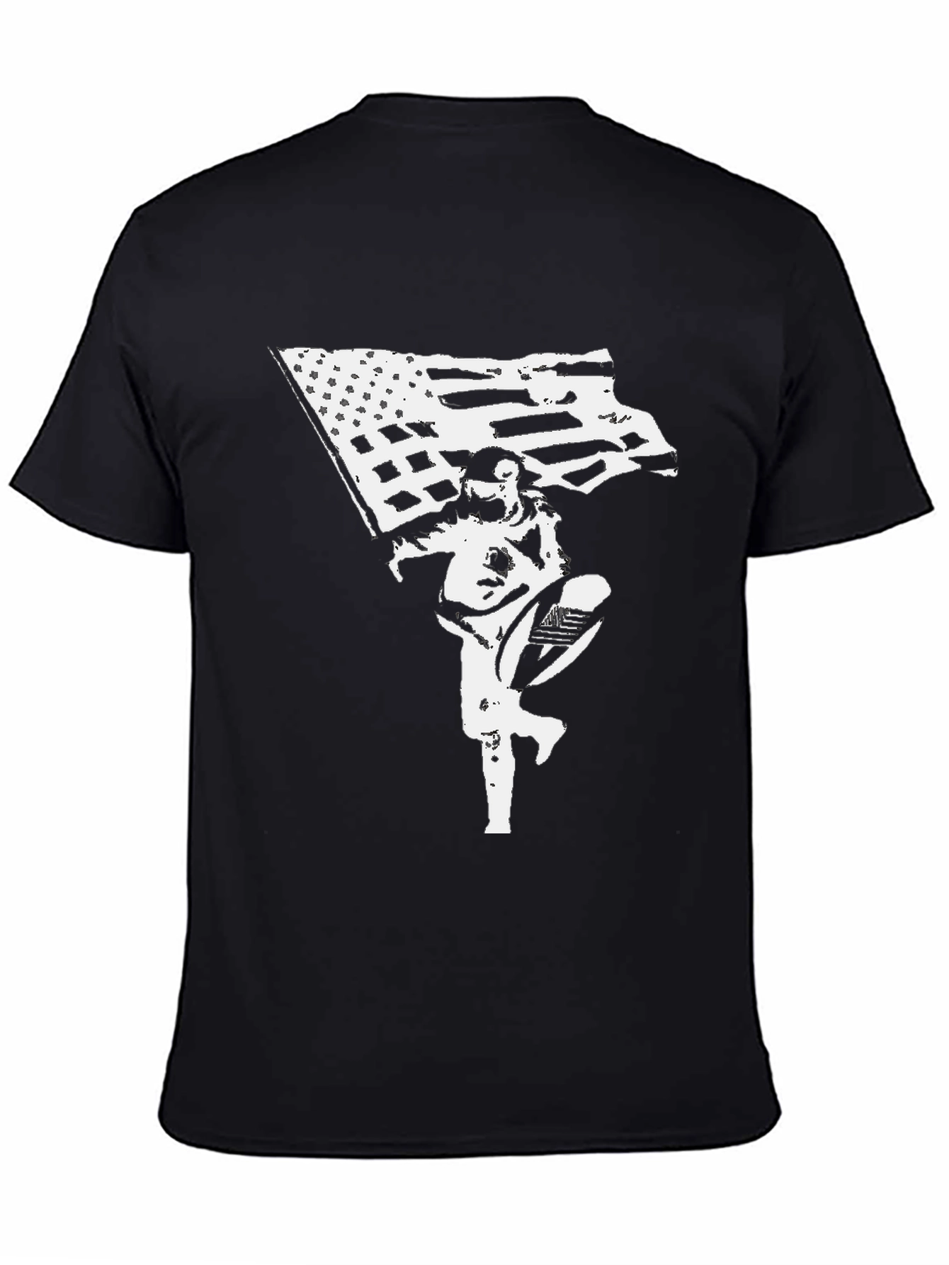 American Flag Astronaut Black T-Shirt