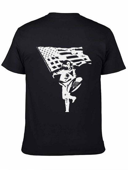 American Flag Astronaut Black T-Shirt