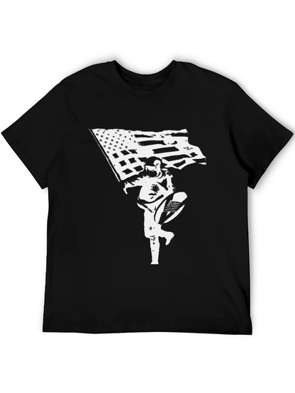 American Flag Astronaut Black T-Shirt