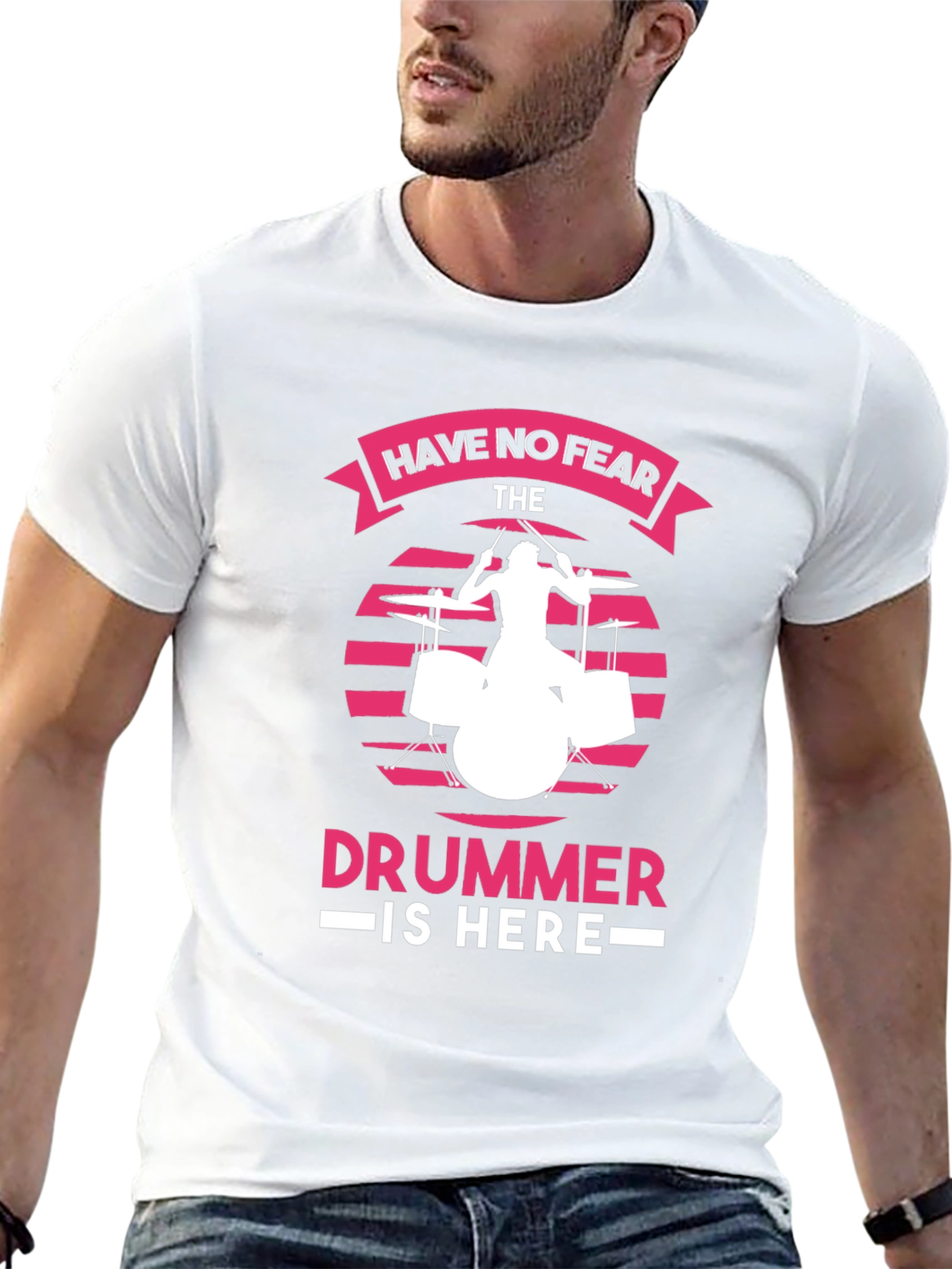 Have No Fear The Drummer is Here Black T-Shirt