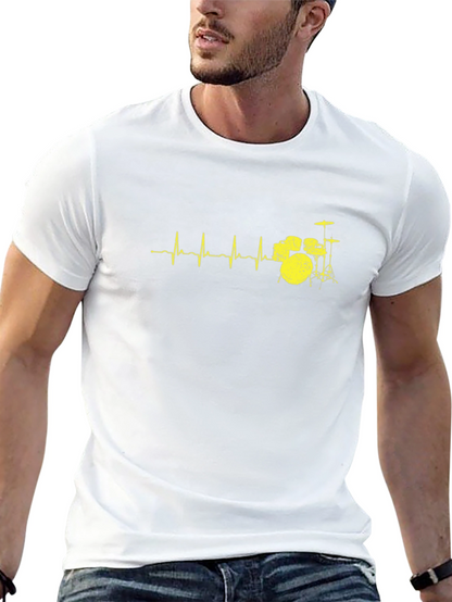 Drum Beat Heartbeat T-Shirt - Black