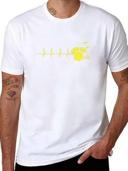 Drum Beat Heartbeat T-Shirt - Black