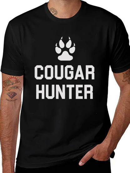 Cougar Hunter Graphic Tee - Black Cotton Blend