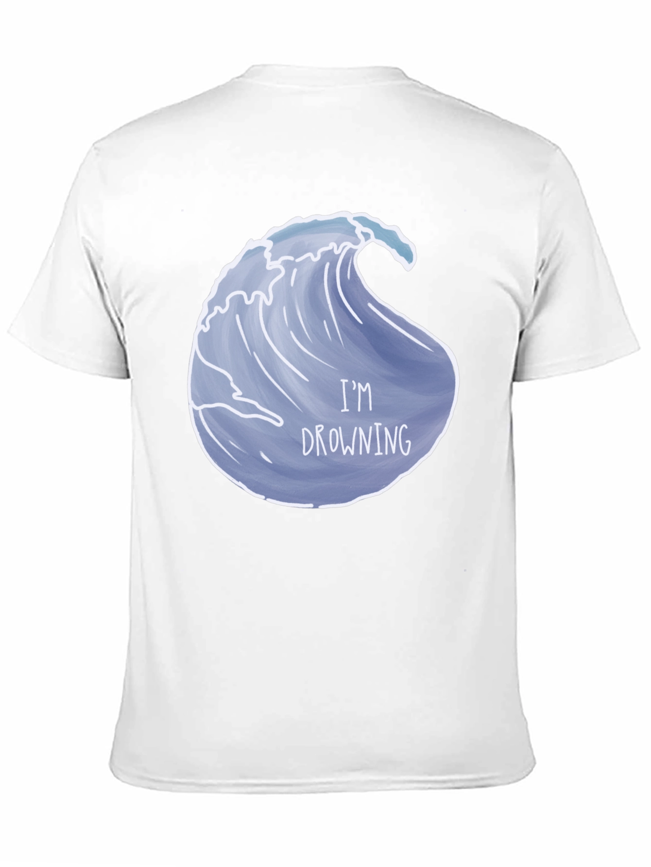 Drowning Wave Graphic Tee - Black Cotton T-Shirt