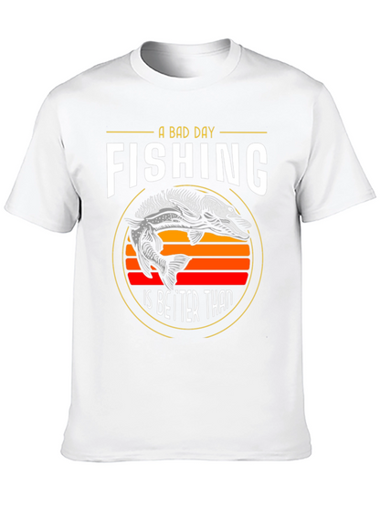 Funny Fishing Graphic T-Shirt - A Bad Day Fishing