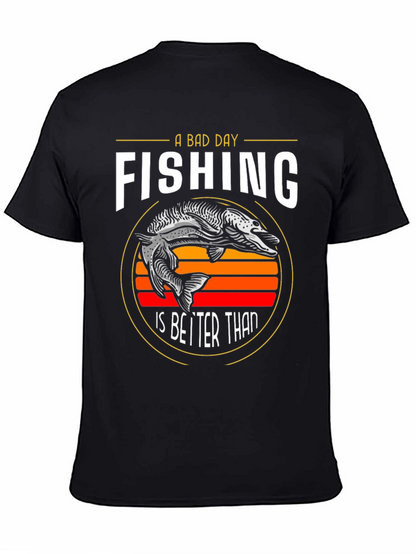 Funny Fishing Graphic T-Shirt - A Bad Day Fishing