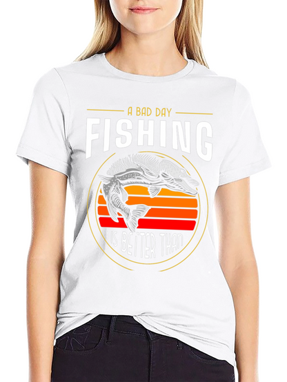 Funny Fishing Graphic T-Shirt - A Bad Day Fishing