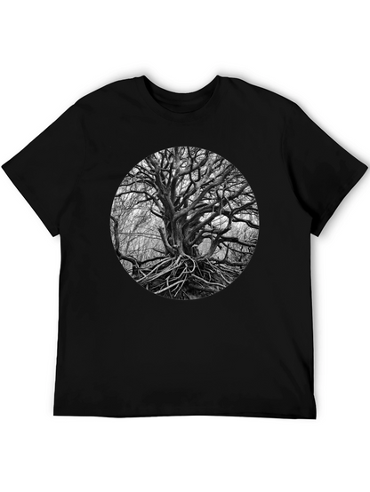 Abstract Tree Graphic Black Tee