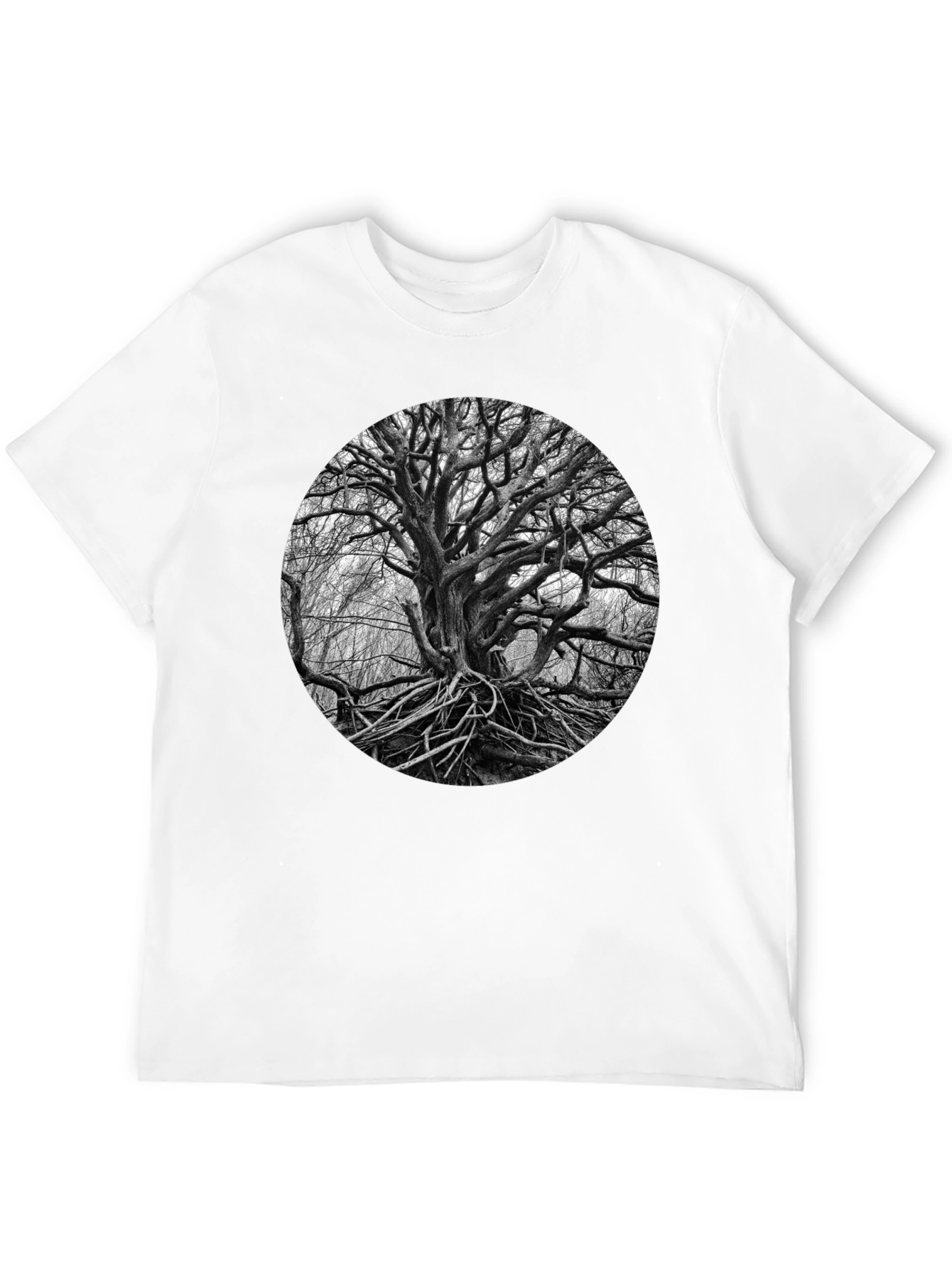 Abstract Tree Graphic Black Tee
