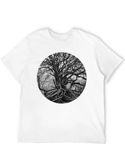 Abstract Tree Graphic Black Tee