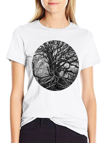 Abstract Tree Graphic Black Tee
