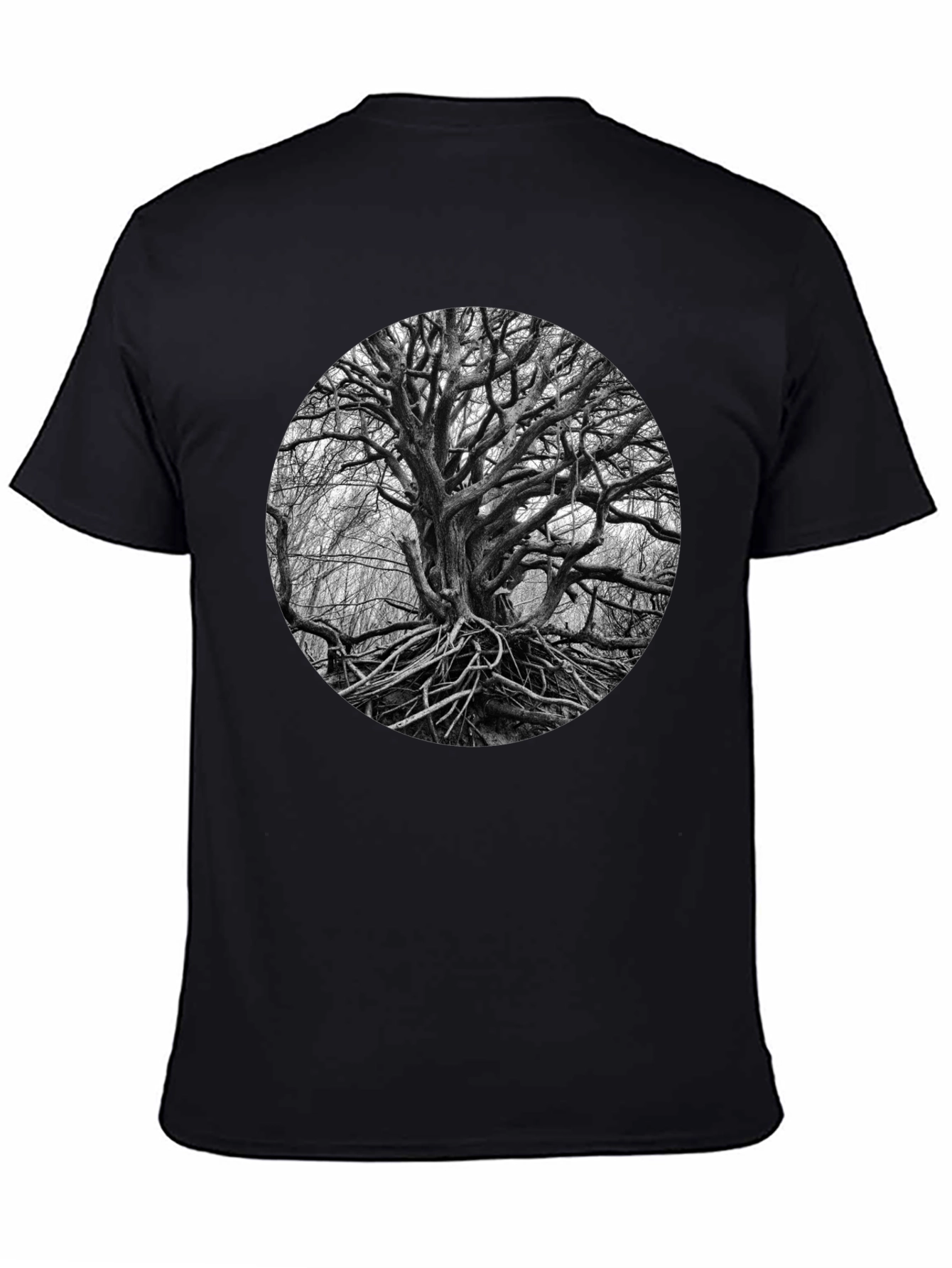 Abstract Tree Graphic Black Tee