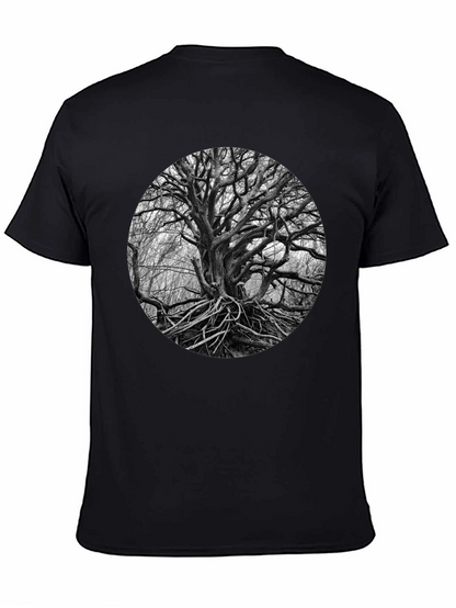 Abstract Tree Graphic Black Tee