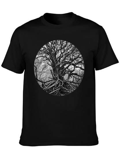 Abstract Tree Graphic Black Tee