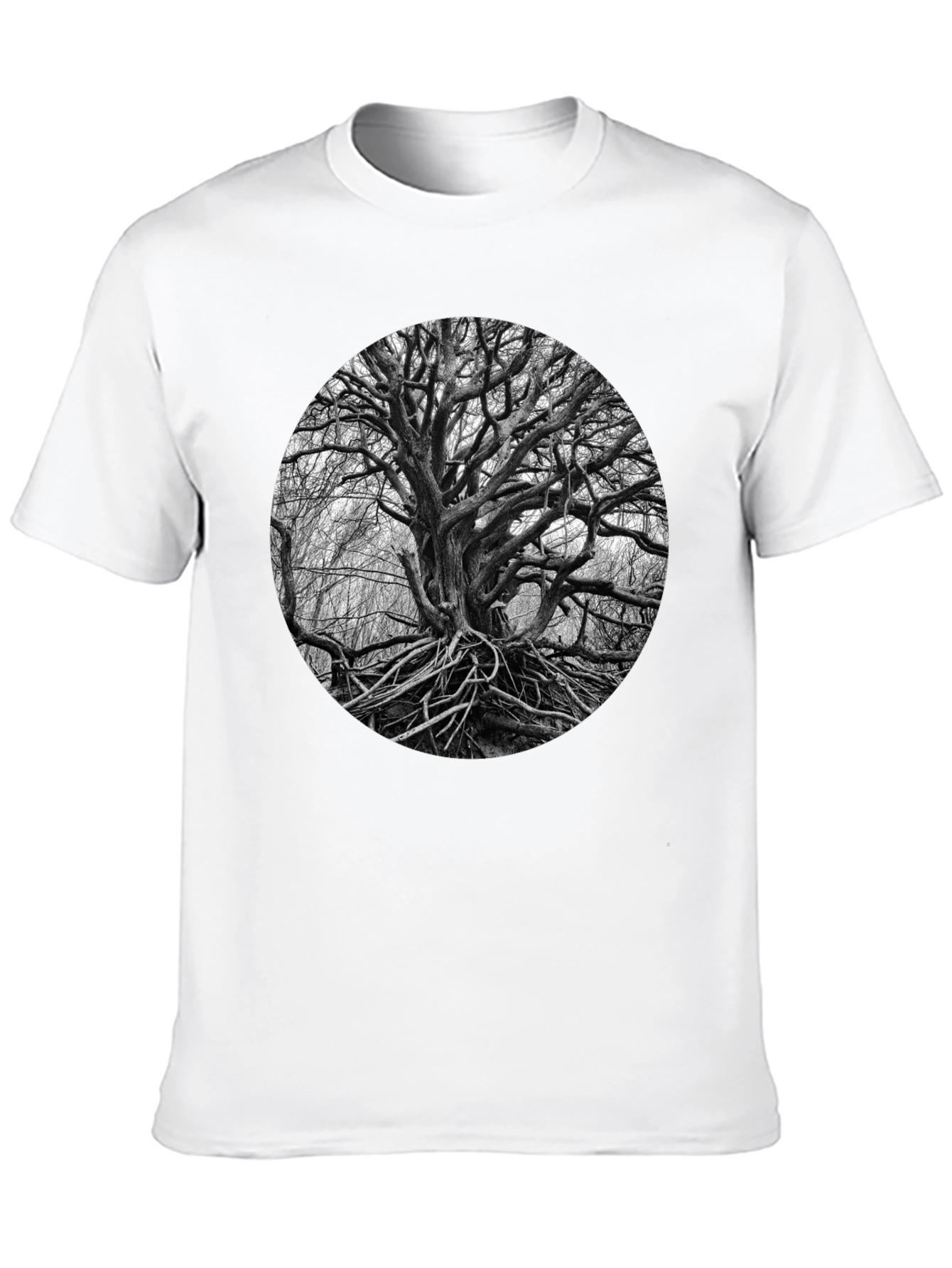 Abstract Tree Graphic Black Tee