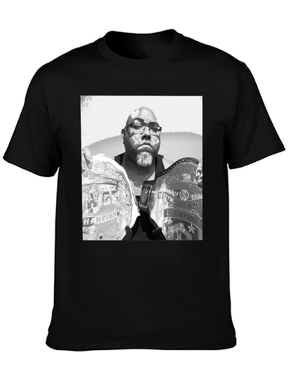 Black T-Shirt with Champion Wrestler Graphic