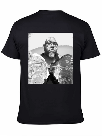 Black T-Shirt with Champion Wrestler Graphic