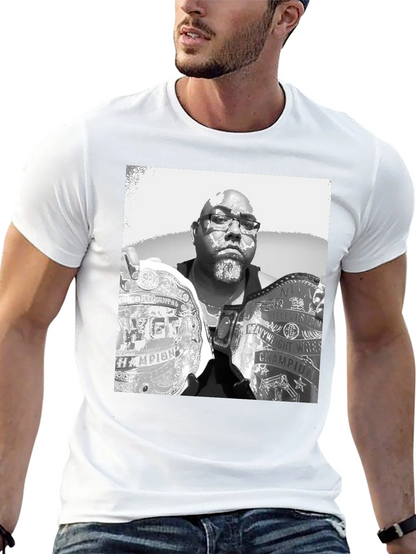 Black T-Shirt with Champion Wrestler Graphic