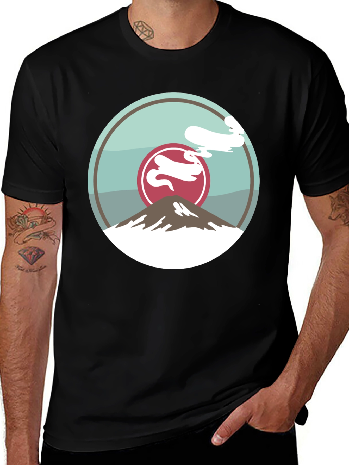 Mountain Graphic Tee - Black Casual Style