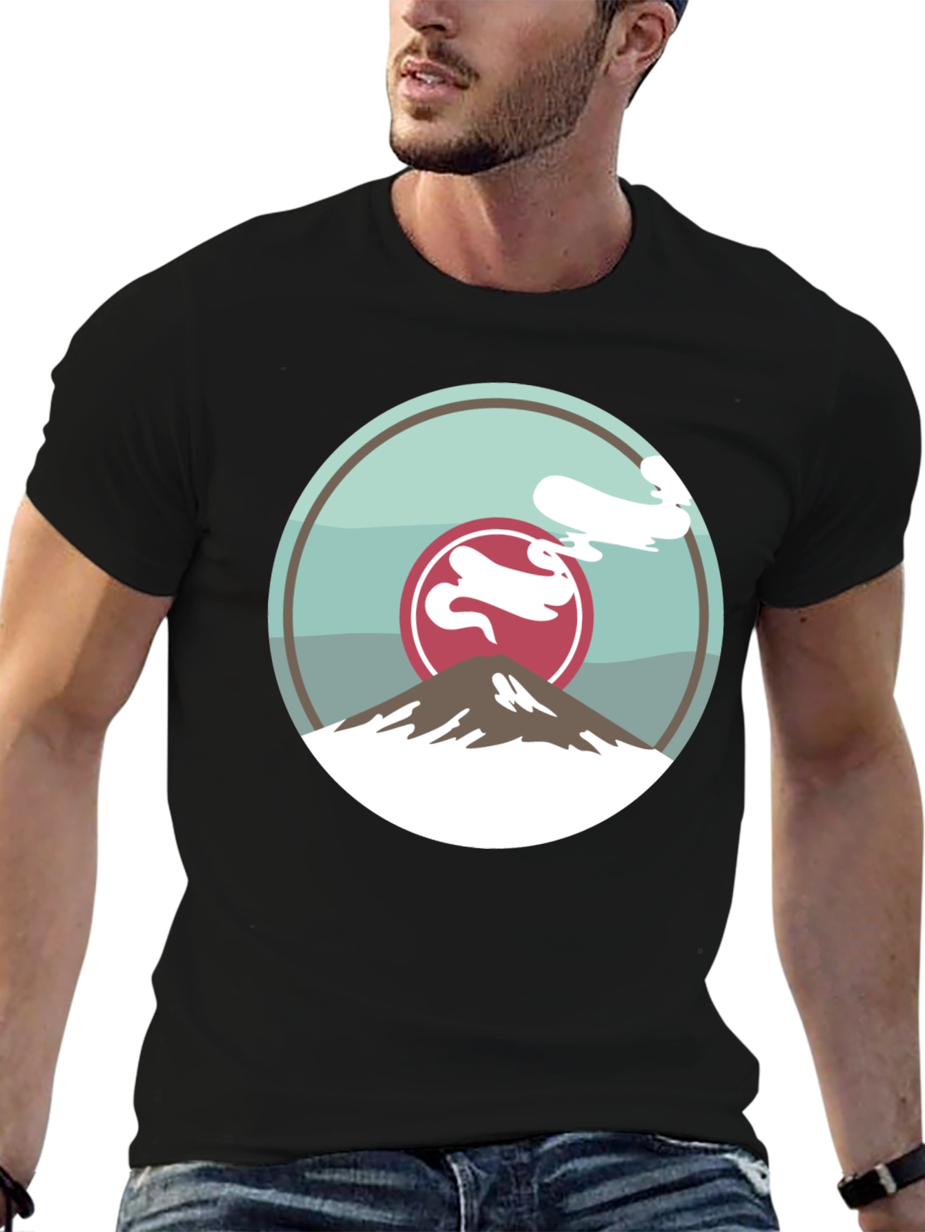 Mountain Graphic Tee - Black Casual Style