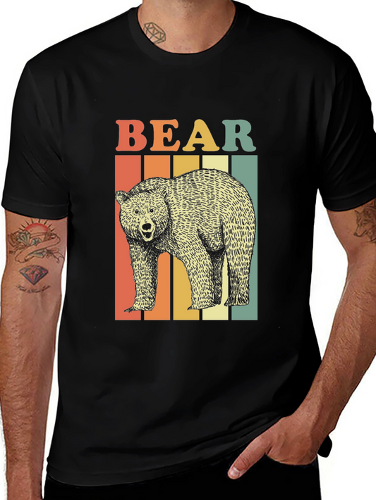Retro Bear Graphic Tee - Vintage Style