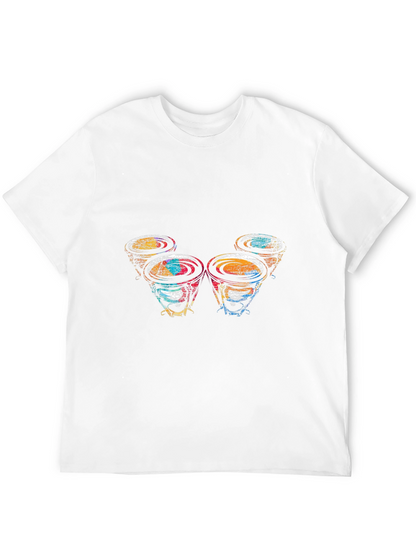 Abstract Drums Graphic Black T-Shirt
