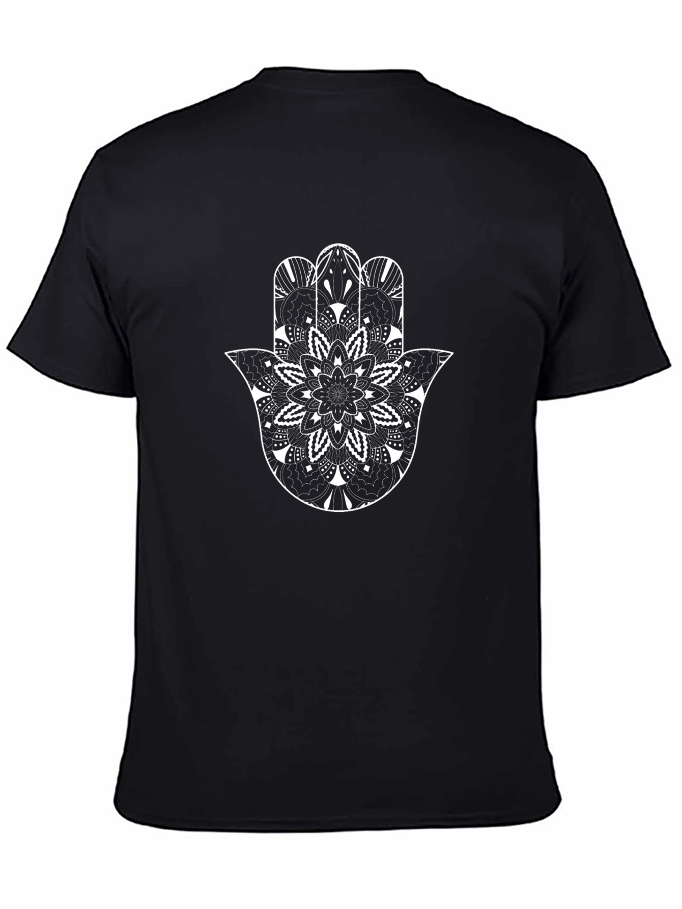 Black Hamsa Mandala Graphic Tee