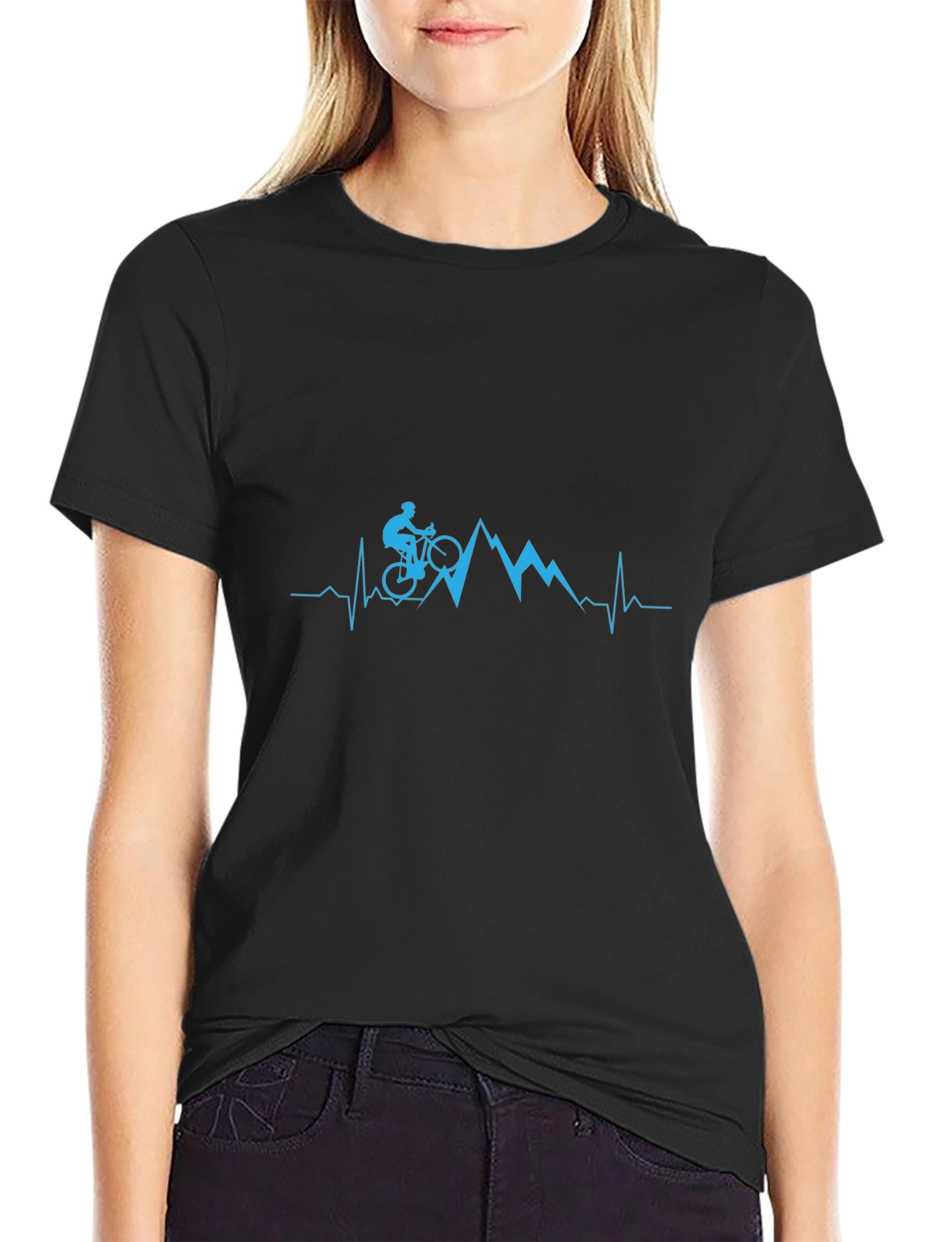 Mountain Biker Heartbeat Graphic Tee