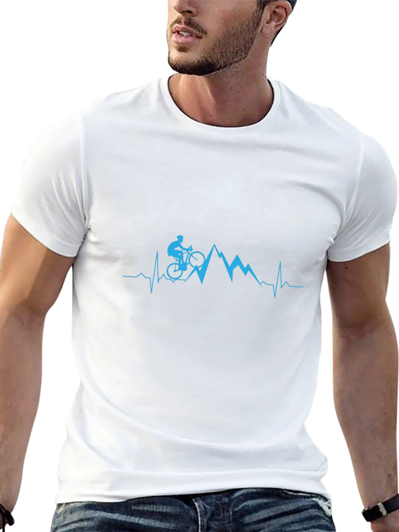 Mountain Biker Heartbeat Graphic Tee