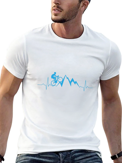 Mountain Biker Heartbeat Graphic Tee