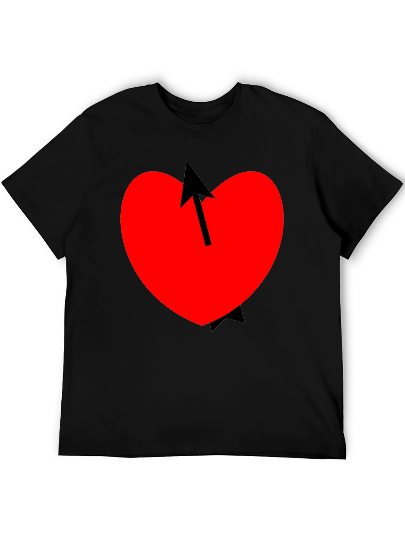 Heart Arrow Graphic Tee - Mens Casual Black T-Shirt