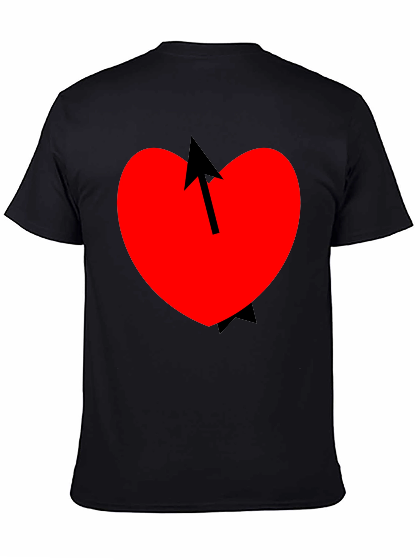 Heart Arrow Graphic Tee - Mens Casual Black T-Shirt