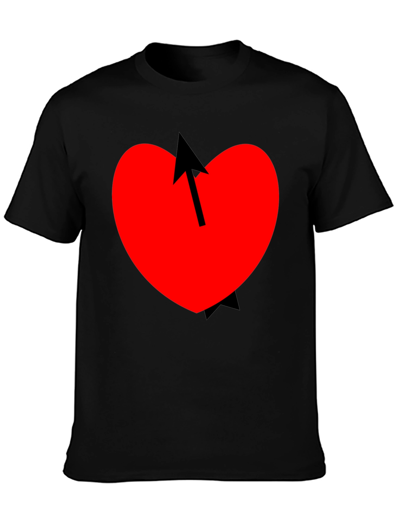 Heart Arrow Graphic Tee - Mens Casual Black T-Shirt