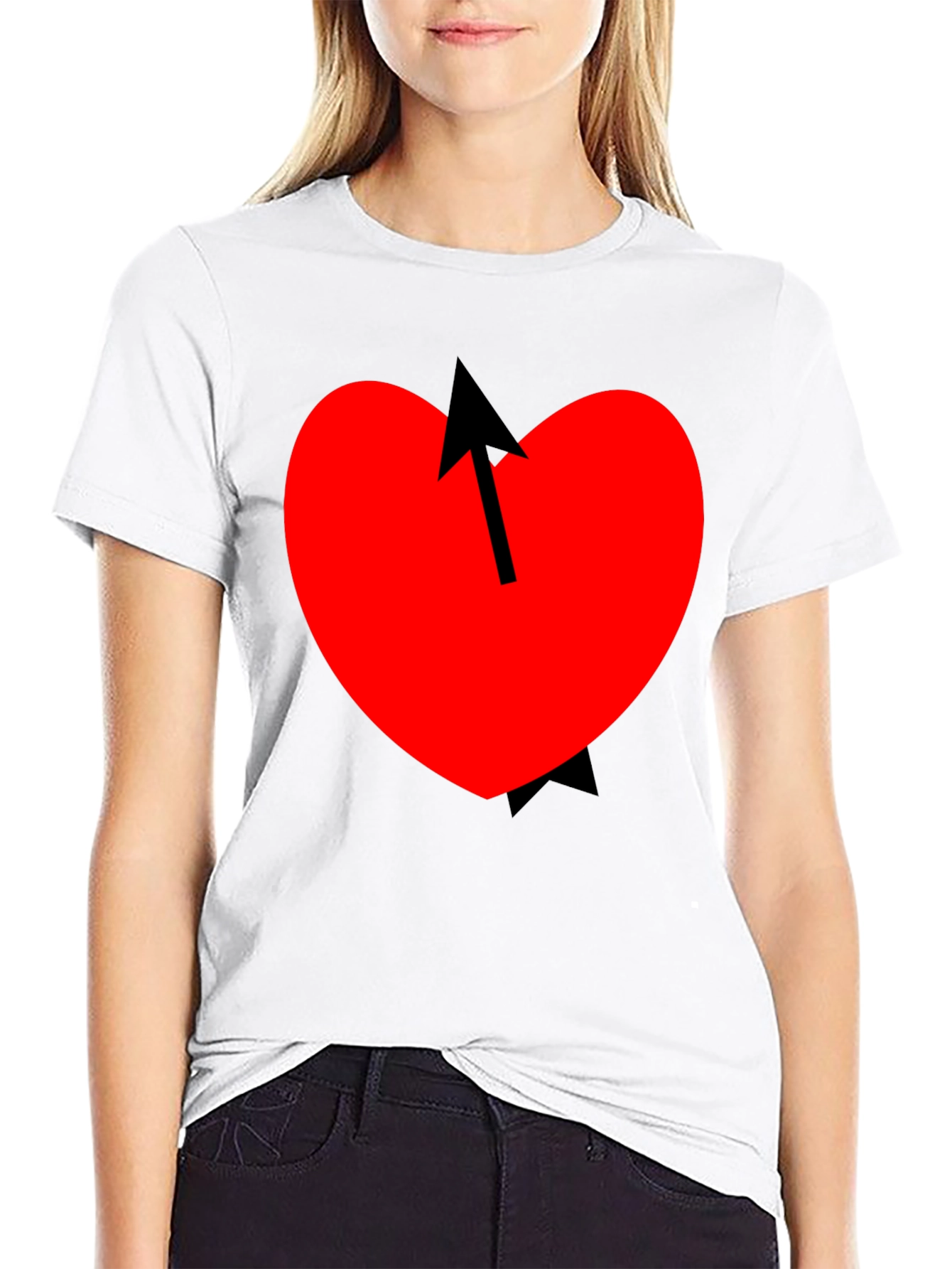 Heart Arrow Graphic Tee - Mens Casual Black T-Shirt