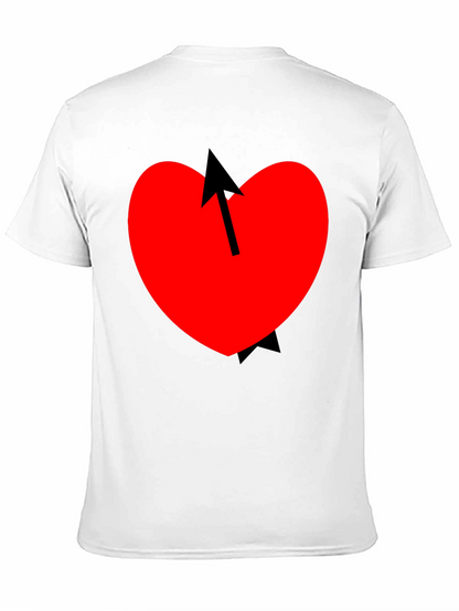 Heart Arrow Graphic Tee - Mens Casual Black T-Shirt