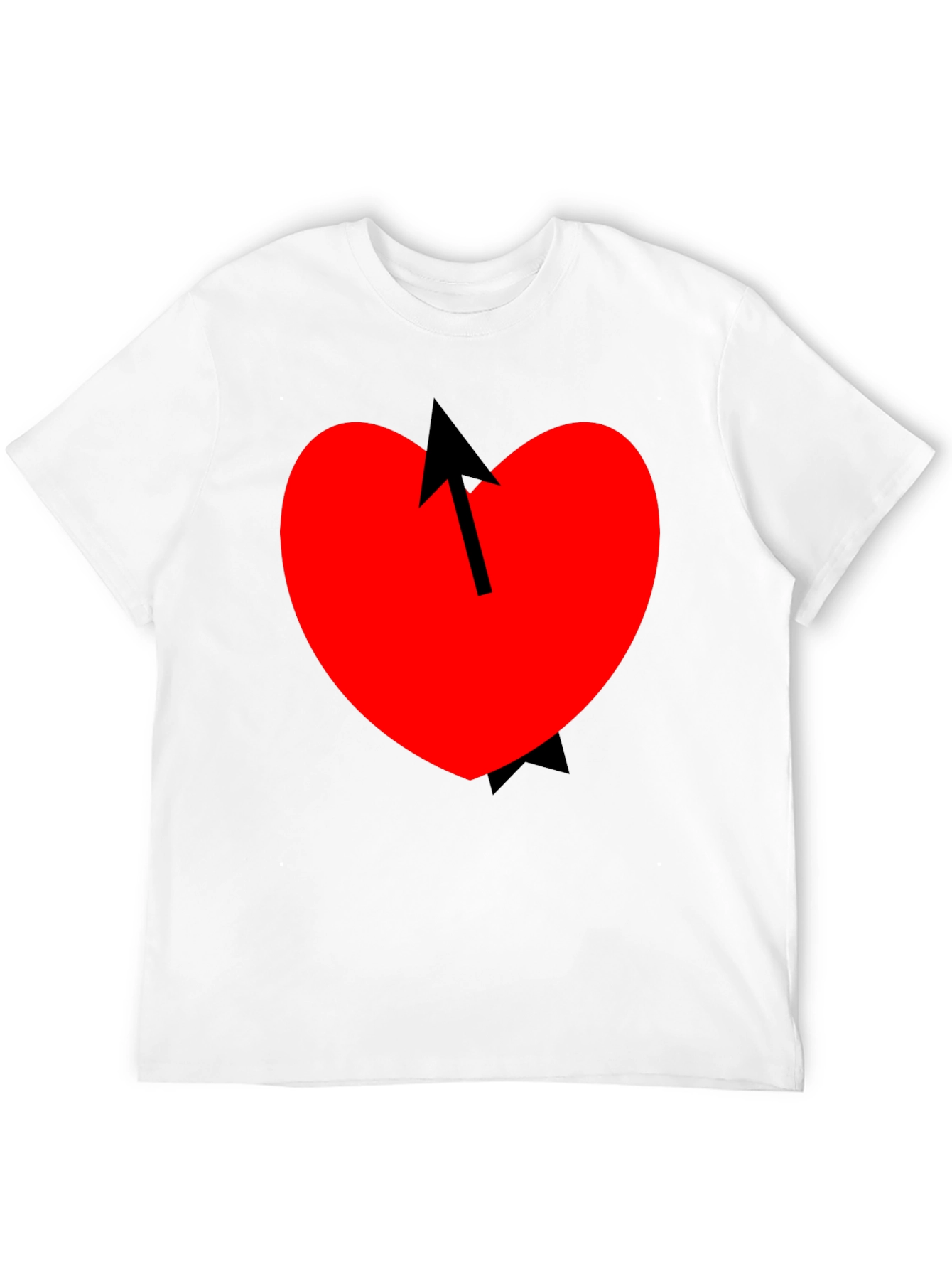 Heart Arrow Graphic Tee - Mens Casual Black T-Shirt