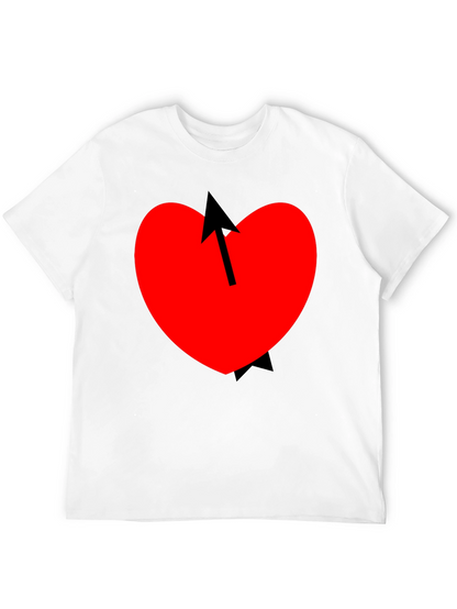 Heart Arrow Graphic Tee - Mens Casual Black T-Shirt