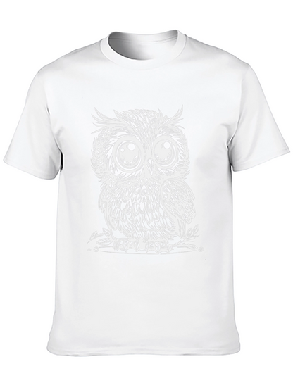 Cool Owl Graphic Print Black T-Shirt