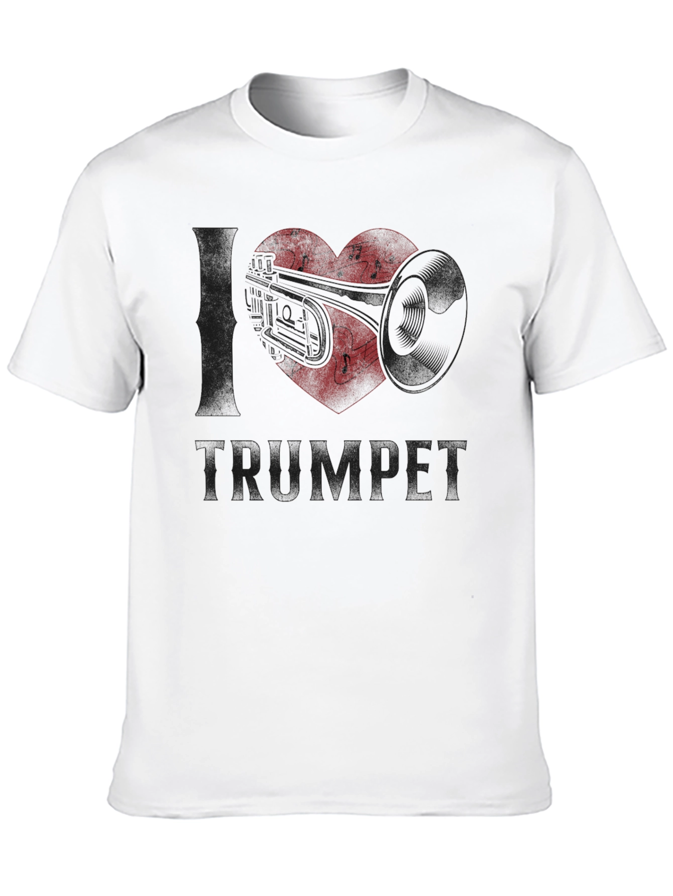 I Love Trumpet T-Shirt Music Heart Notes