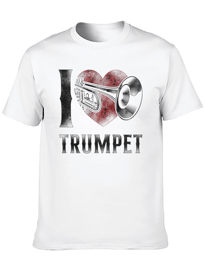 I Love Trumpet T-Shirt Music Heart Notes
