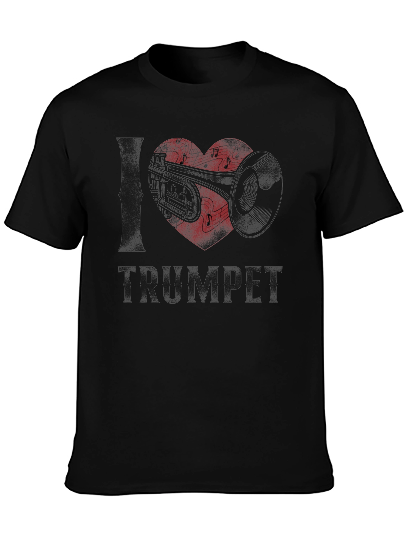 I Love Trumpet T-Shirt Music Heart Notes