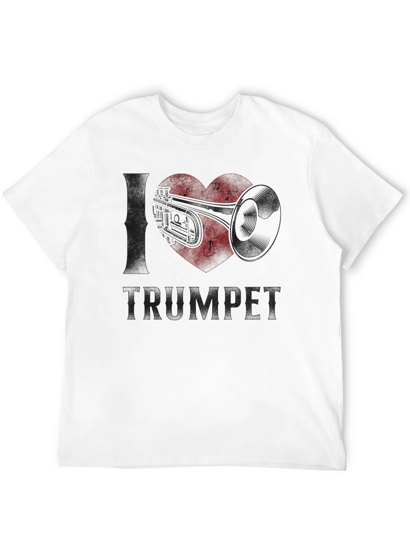 I Love Trumpet T-Shirt Music Heart Notes